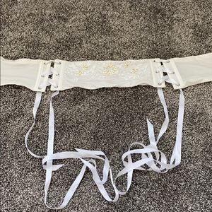 Victoria’s Secret white wedding garter belt